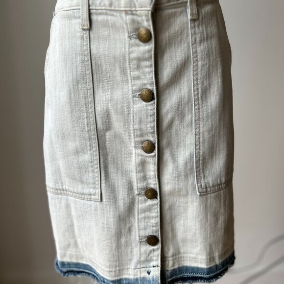 Current/Elliott The Naval Denim Released Hem Skirt Size 27/0 - Picture 5 of 7